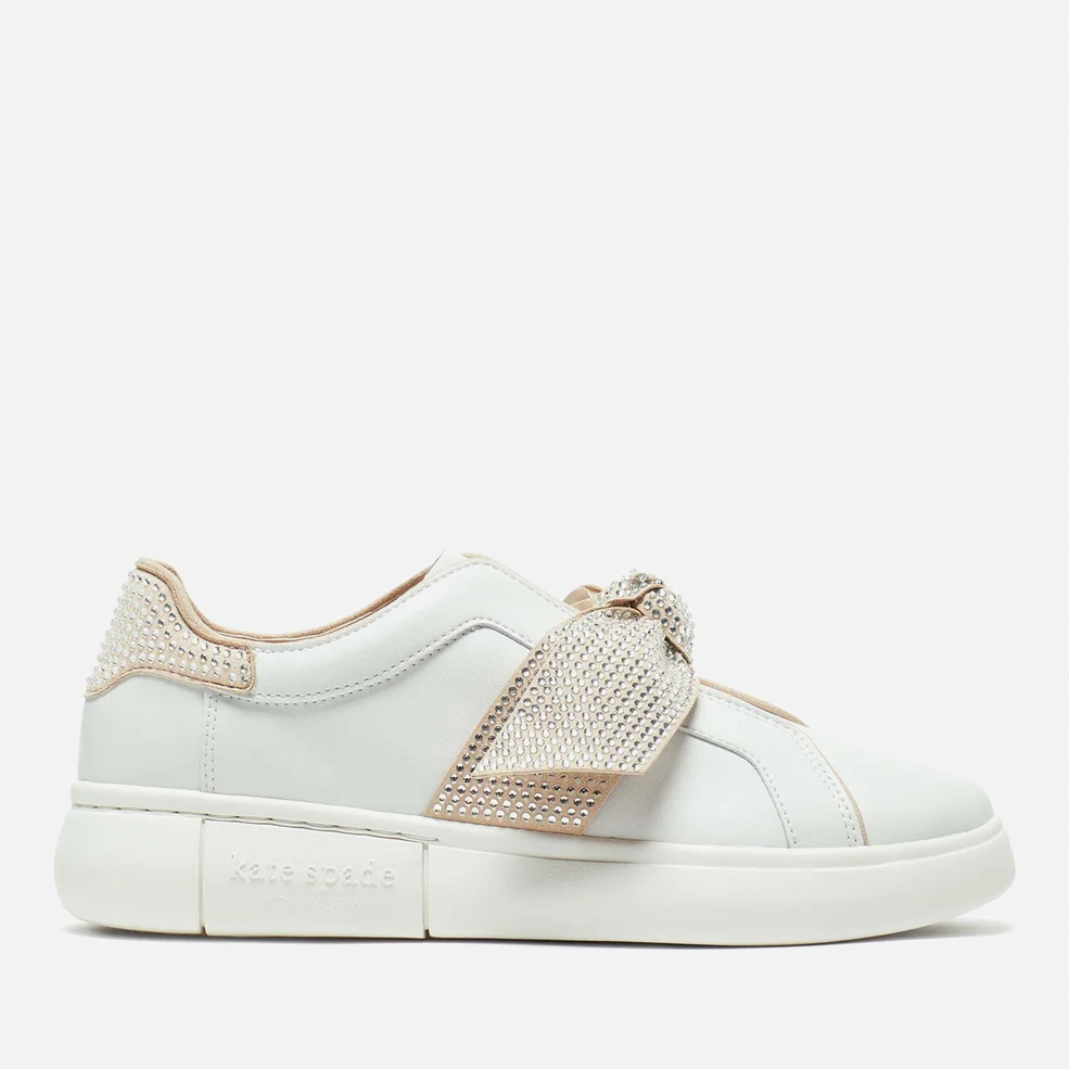 Kate Spade New York Lexi Pavé Embellished Bow Leather Trainers Image 1
