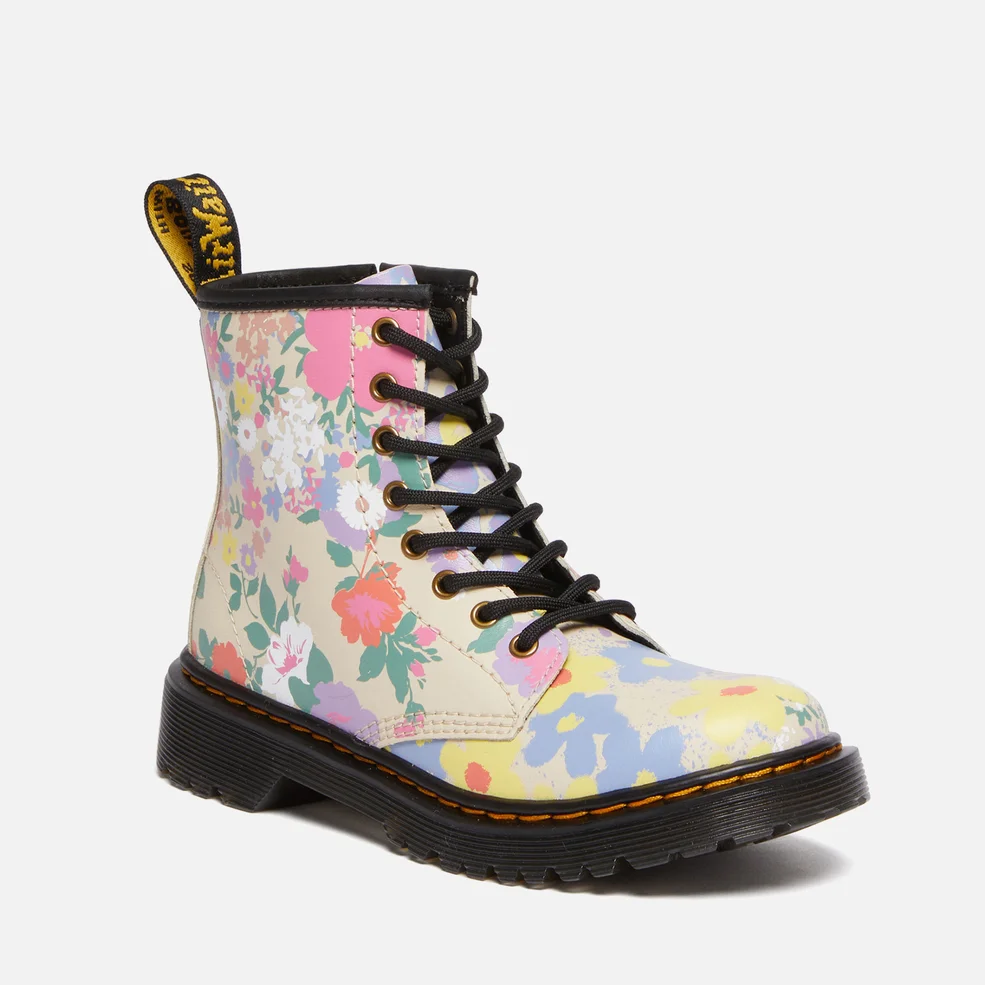 Dr. Martens Kids' 1460 Hydro Floral Mash Up Leather Boots Image 1