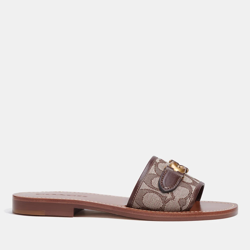 Coach Women's Ina Leather and Jacquard Sandals Image 1