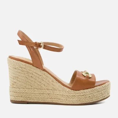 Dune Kai Gold-Toned Leather Wedged Sandals