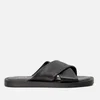 Dune Licorice Cross Front Leather Sandals - Image 1