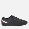 Tommy Hilfiger TH Stripes Faux Leather Vulcanised Trainers - Image 1