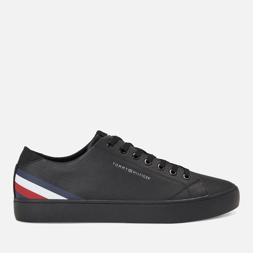 Tommy Hilfiger TH Stripes Faux Leather Vulcanised Trainers Image 1