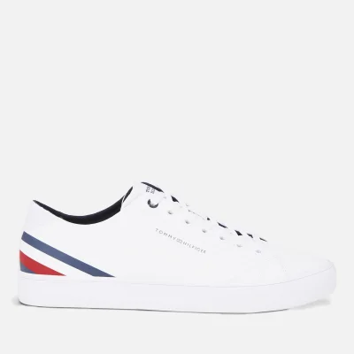 Tommy Hilfiger TH Stripes Faux Leather Vulcanised Trainers - UK 10.5