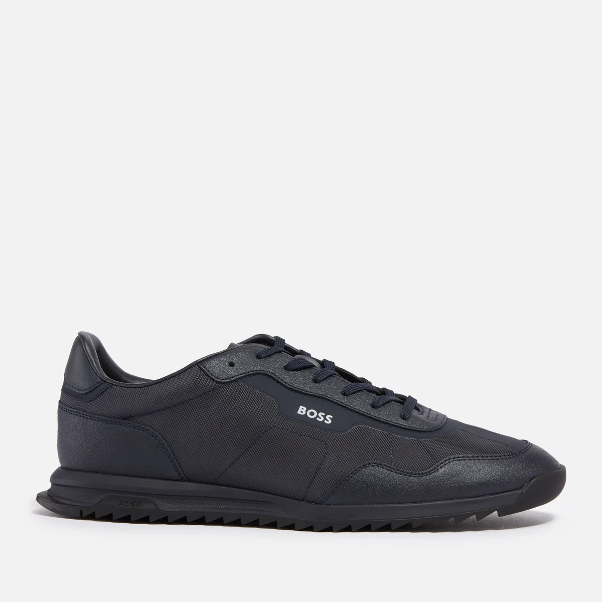 BOSS Men's Zayn Faux Leather and Canvas Trainers Image 1