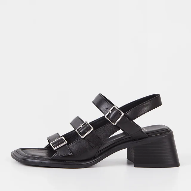 Vagabond Women's Ines Buckle Leather Heeled Sandals - Black