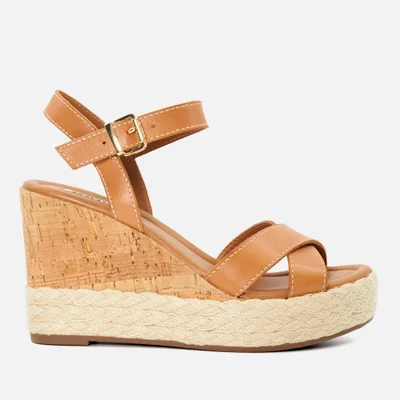 Dune Women's Kindest Leather Wedge Sandals