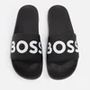 BOSS Aryeh Faux Leather And Rubber Slides - Image 1
