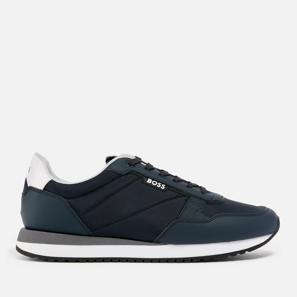 BOSS Men's Kai Canvas and Faux Leather Runner Trainers Image 1