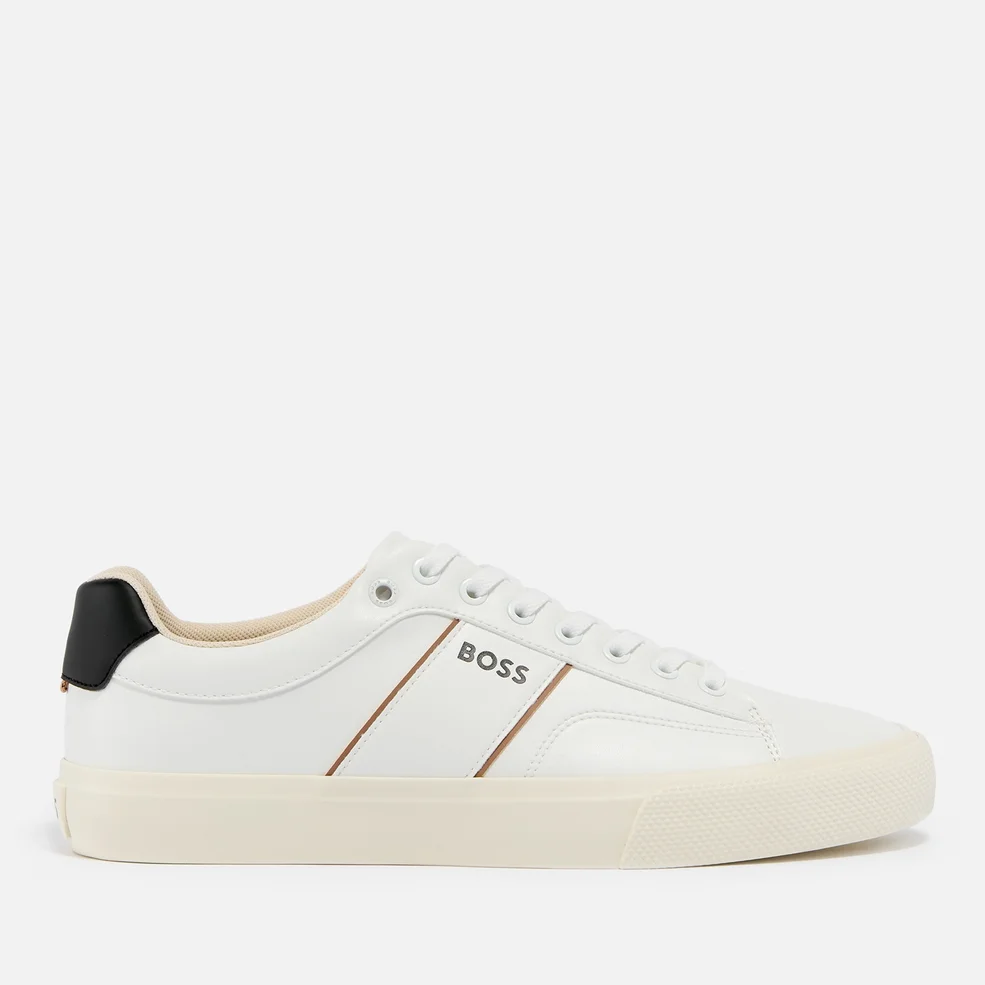 BOSS Men's Aiden Faux Leather Tennis Trainers Image 1